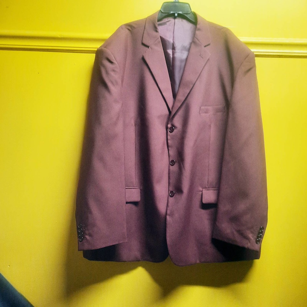 NWT Lucci Collezione Zegna Burgundy Men's 2 piece Suit Jacket 58 R Pants 54 W